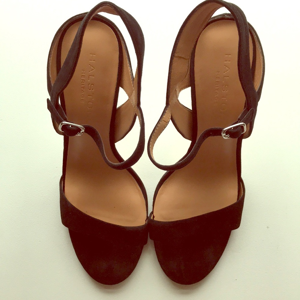 Halston Heritage Black strappy heels